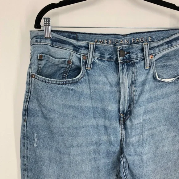 American Eagle Mens Relaxed Straight Jeans‎ Size 36x29 Light Wash - Picture 4 of 16
